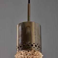 Helena Tynell Pair of 1960s Chrome Metal and Bubble Glass Pendants by Helena Tynell - 4633091
