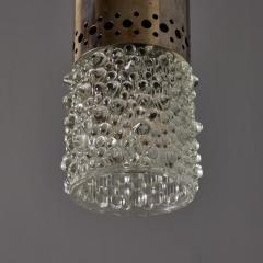 Helena Tynell Pair of 1960s Chrome Metal and Bubble Glass Pendants by Helena Tynell - 4633092