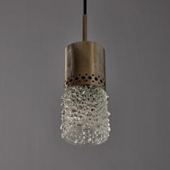 Helena Tynell Pair of 1960s Chrome Metal and Bubble Glass Pendants by Helena Tynell - 4633095