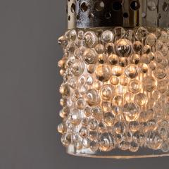 Helena Tynell Pair of 1960s Chrome Metal and Bubble Glass Pendants by Helena Tynell - 4633097