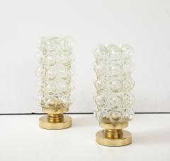 Helena Tynell Pair of 1960s Helena Tynell Clear Bubble Glass Lamps - 3957207