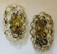 Helena Tynell Pair of Helena Tynell Limburg Bubble Glass 1960s Mid Century Wall Lamps - 3901788