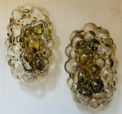 Helena Tynell Pair of Helena Tynell Limburg Bubble Glass 1960s Mid Century Wall Lamps - 3901789