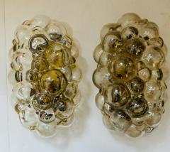 Helena Tynell Pair of Helena Tynell Limburg Bubble Glass 1960s Mid Century Wall Lamps - 3901791