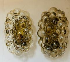 Helena Tynell Pair of Helena Tynell Limburg Bubble Glass 1960s Mid Century Wall Lamps - 3901793