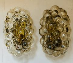 Helena Tynell Pair of Helena Tynell Limburg Bubble Glass 1960s Mid Century Wall Lamps - 3901794