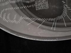 Helena Tynell Rare Helena Tynell Engraved Cat Dish Model 6638 for Riihim en Lasi Oy 1950s - 3994322