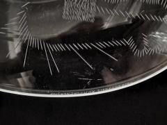 Helena Tynell Rare Helena Tynell Engraved Cat Dish Model 6638 for Riihim en Lasi Oy 1950s - 3994325