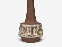 Helge Bjufstr m Large Table Lamp Brown Stoneware Denmark 1960s - 4792032