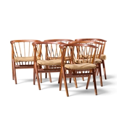 Helge Sibast Helge Sibast No 8 Mid Century Swedish Teak Chairs Set of 6 - 4714114