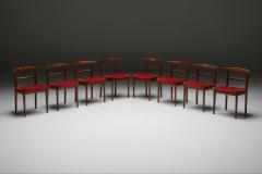 Helge Sibast Sibast Dining Chairs in Red Velvet 1960s - 2914009