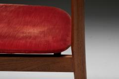 Helge Sibast Sibast Dining Chairs in Red Velvet 1960s - 2914011