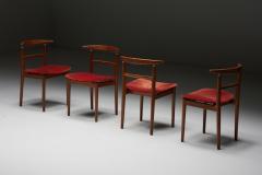 Helge Sibast Sibast Dining Chairs in Red Velvet 1960s - 2914054