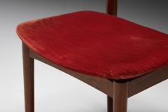 Helge Sibast Sibast Dining Chairs in Red Velvet 1960s - 2914070