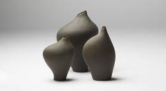 Helle Damkjaer Set of 3 Charcoal Vases by Helle Damkjaer 2016 - 2634965