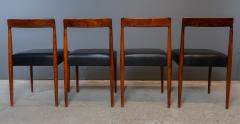 Helmut Lubke Set 1960s Rosewood Skai Leather Dining Chairs L bke Germany - 2346742