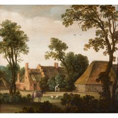 Hendrick Bloemaert 17th century Dutch School oil landscape with a farmhouse and animals - 4448618