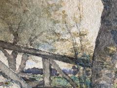 Hendricks A Hallett LANDSCAPE WITH BRIDGE WATERCOLOR BY HENDRICKS A HALLETT - 2324390