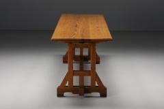 Hendrik Berlage Pine Dining Table in the Style of Hendrik Berlage 1920s - 2764940