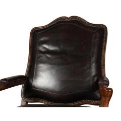 Hendrix Allardyce French Provincial Fruitwood Leather Fauteuil Desk Side Chair - 4453025