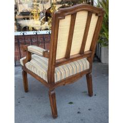 Hendrix Allardyce Neoclassical Walnut Leather Velvet Arm Chair - 4454878