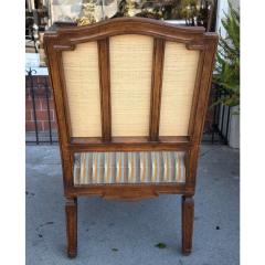 Hendrix Allardyce Neoclassical Walnut Leather Velvet Arm Chair - 4454881