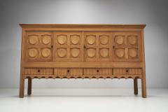 Henning Kjaernulf Henning Kj rnulf Carved Oak Sideboard for Nyrup M belfabrik Denmark 1970s - 2852685