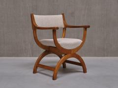 Henning Kjaernulf Henning Kj rnulf Kurul Armchair in Oak and Leli vre Boucl Denmark 1960s - 3634206