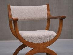 Henning Kjaernulf Henning Kj rnulf Kurul Armchair in Oak and Leli vre Boucl Denmark 1960s - 3634207