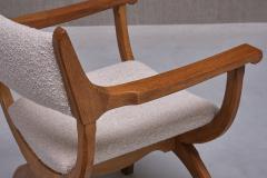 Henning Kjaernulf Henning Kj rnulf Kurul Armchair in Oak and Leli vre Boucl Denmark 1960s - 3634208