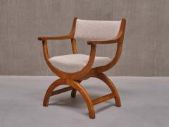 Henning Kjaernulf Henning Kj rnulf Kurul Armchair in Oak and Leli vre Boucl Denmark 1960s - 3634212