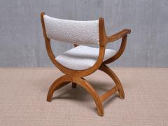 Henning Kjaernulf Henning Kj rnulf Kurul Armchair in Oak and Rubelli Boucl Denmark 1960s - 4083859