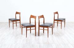 Henning Kjaernulf Henning Kj rnulf Teak Leather Dining Chairs for Vejle M bler - 2239697