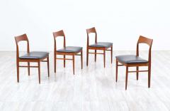 Henning Kjaernulf Henning Kj rnulf Teak Leather Dining Chairs for Vejle M bler - 2239698