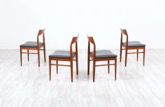 Henning Kjaernulf Henning Kj rnulf Teak Leather Dining Chairs for Vejle M bler - 2239699