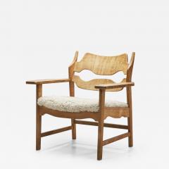 Henning Kjaernulf Henning Kjaernulf Razorblade Armchair with Sheepskin Denmark 1960s - 2592620