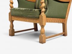 Henning Kjaernulf Henning Kjaernulf Style Lounge Chairs Oak Fabric Denmark 1970s - 4753880