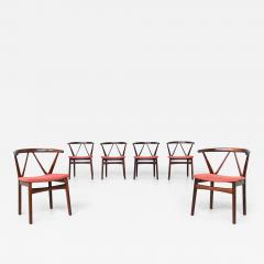 Henning Kjaernulf Henning Kjaernulf dining chairs 255 in rosewood Bruno Hansen Denmark 1960 - 3959267