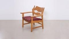 Henning Kjaernulf Oak Razor Back Lounge Chair by Henning Kjaernulf - 526272