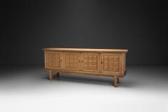 Henning Kjaernulf Oak Sideboard with Geometric Detailings by Henning Kjaernulf Denmark 1960s - 4593156