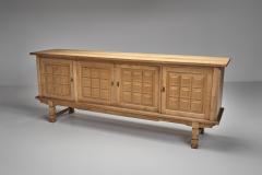 Henning Kjaernulf Oak Sideboard with Geometric Detailings by Henning Kjaernulf Denmark 1960s - 4593269