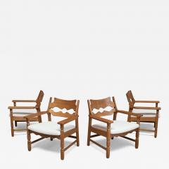 Henning Kjaernulf Set Of Four Henning Kj rnulf Razorblade Armchairs EG M bler Denmark 1960s - 4358454