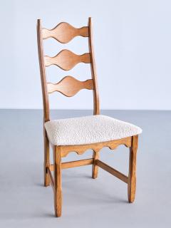 Henning Kjaernulf Set of 12 Henning Kj rnulf Dining Chairs Oak and Ivory Boucl Denmark 1960s - 3285671