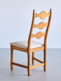 Henning Kjaernulf Set of 12 Henning Kj rnulf Dining Chairs Oak and Ivory Boucl Denmark 1960s - 3285672