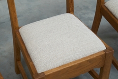 Henning Kjaernulf Set of 4 Henning Kj rnulf Style Razorblade Chairs in Solid Oak and Wool 1960s - 4803337