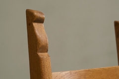 Henning Kjaernulf Set of 4 Henning Kj rnulf Style Razorblade Chairs in Solid Oak and Wool 1960s - 4803416