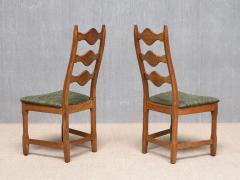 Henning Kjaernulf Set of 6 Henning Kj rnulf Dining Chairs in Oak and Pierre Frey Tweed 1960s - 4718853