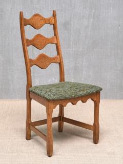 Henning Kjaernulf Set of 6 Henning Kj rnulf Dining Chairs in Oak and Pierre Frey Tweed 1960s - 4718854