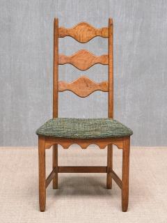 Henning Kjaernulf Set of 6 Henning Kj rnulf Dining Chairs in Oak and Pierre Frey Tweed 1960s - 4718855