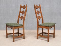 Henning Kjaernulf Set of 6 Henning Kj rnulf Dining Chairs in Oak and Pierre Frey Tweed 1960s - 4718858